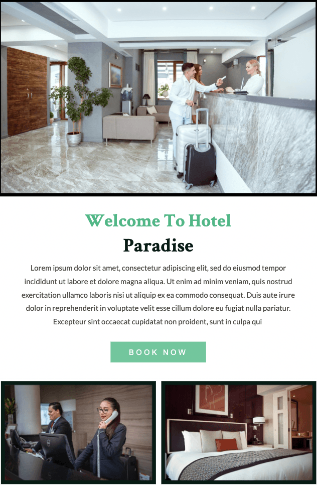 Example of welcome email template for travel email marketing